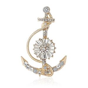 Gold and Silver Anchor Brooch